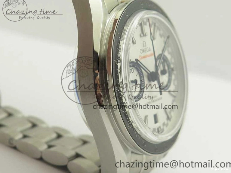 0217 UrbanChic Speedmaster Moonwatch OMF 1:1 Best Edition White Dial Black Hand on SS Bracelet A 8045